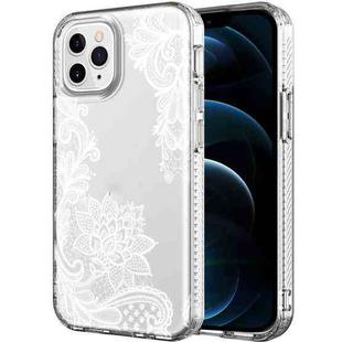 Shockproof Electroplating IMD Protective Case For iPhone 12 Pro Max(GWL025BL Lace Flower)