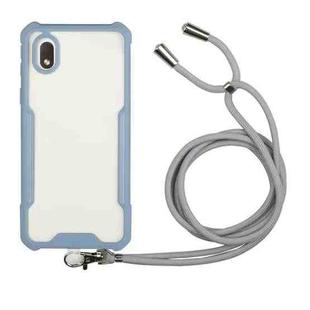 For Samsung Galaxy A01 Core / M10 Core Acrylic + Color TPU Shockproof Case with Neck Lanyard(Milk Grey)