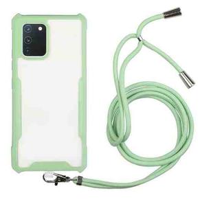 For Samsung Galaxy M31s Acrylic + Color TPU Shockproof Case with Neck Lanyard(Avocado)