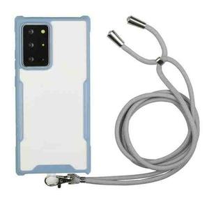 For Samsung Galaxy Note20 Ultra Acrylic + Color TPU Shockproof Case with Neck Lanyard(Milk Grey)