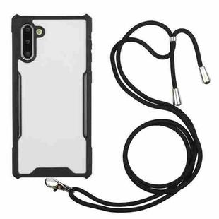 For Samsung Galaxy Note10 Acrylic + Color TPU Shockproof Case with Neck Lanyard(Black)