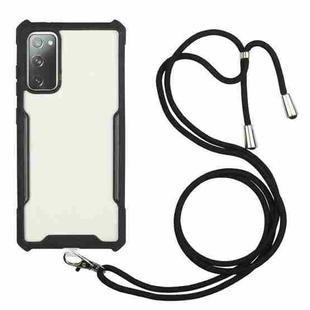 For Samsung Galaxy S20 Acrylic + Color TPU Shockproof Case with Neck Lanyard(Black)