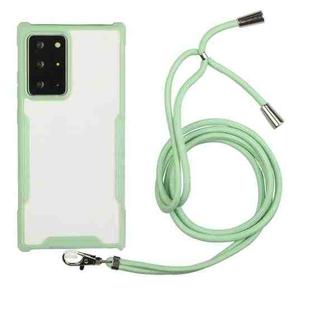 For Samsung Galaxy S20 Ultra Acrylic + Color TPU Shockproof Case with Neck Lanyard(Avocado)