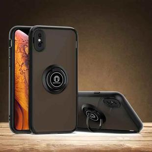 For iPhone XR Q Shadow 1 Generation Series TPU + PC Protective Case with 360 Degrees Rotate Ring Holder(Grey)