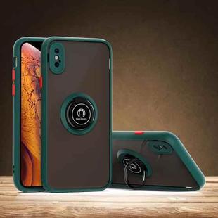 For iPhone XS Max Q Shadow 1 Generation Series TPU + PC Protective Case with 360 Degrees Rotate Ring Holder(Army Green)