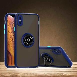 For iPhone XS Max Q Shadow 1 Generation Series TPU + PC Protective Case with 360 Degrees Rotate Ring Holder(Blue)