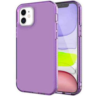 For iPhone 12 mini Shockproof Transparent Protective Case (Purple)