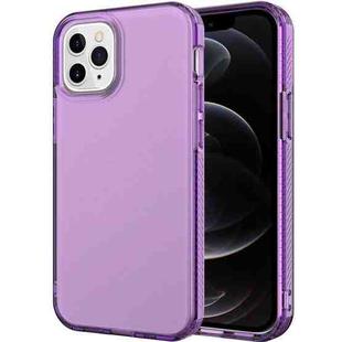 Shockproof Transparent Protective Case For iPhone 12 / 12 Pro(Purple)