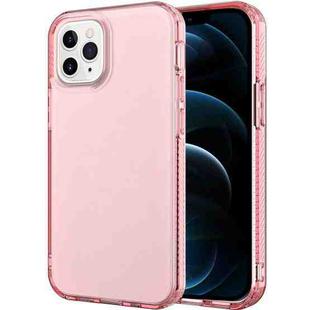 Shockproof Transparent Protective Case For iPhone 12 Pro Max(Pink)