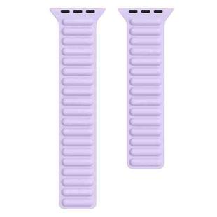 Silicone Magnetic Chain Watch Band For Apple Watch Series 7 41mm / 6 & SE & 5 & 4 40mm / 3 & 2 & 1 38mm(Light Purple)