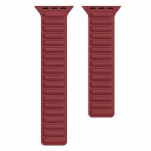 Silicone Magnetic Chain Watch Band For Apple Watch Series 7 45mm / 6 & SE & 5 & 4 44mm / 3 & 2 & 1 42mm(Wine Red)