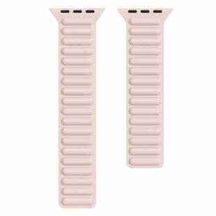 Silicone Magnetic Chain Watch Band For Apple Watch Series 7 45mm / 6 & SE & 5 & 4 44mm / 3 & 2 & 1 42mm(Light Pink)