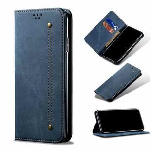 For Samsung Galaxy A12 5G Denim Texture Casual Style Horizontal Flip Leather Case with Holder & Card Slots & Wallet(Blue)