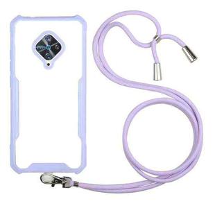 For vivo S1 Pro (Indian Version) / Y9s Acrylic + Color TPU Shockproof Case with Neck Lanyard(Purple)