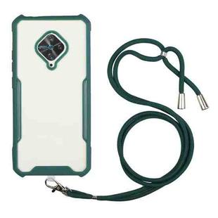 For vivo S1 Pro (Indian Version) / Y9s Acrylic + Color TPU Shockproof Case with Neck Lanyard(Dark Green)