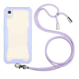 For vivo S1 (Indian Version) / iQOO Neo Acrylic + Color TPU Shockproof Case with Neck Lanyard(Purple)