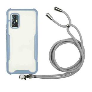 For vivo V17 (Indian Version) Acrylic + Color TPU Shockproof Case with Neck Lanyard(Milk Grey)