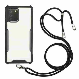 For vivo V20 SE Acrylic + Color TPU Shockproof Case with Neck Lanyard(Black)