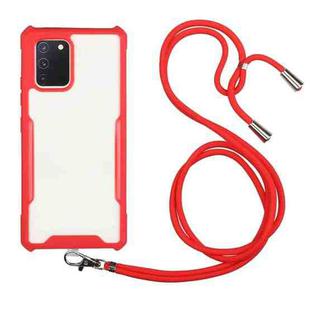 For vivo Y20 / Y20i Acrylic + Color TPU Shockproof Case with Neck Lanyard(Red)