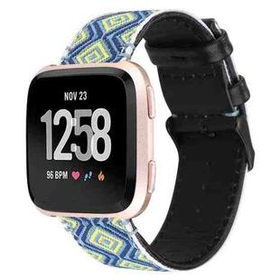 For Fitbit Versa Ethnic Style Genuine Leather  Watch Band(Rural)