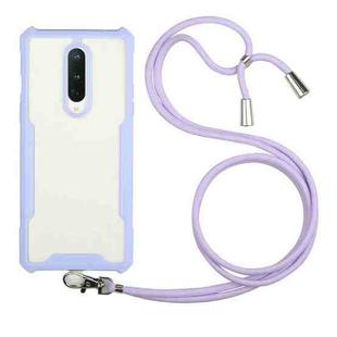 For OnePlus 6T Acrylic + Color TPU Shockproof Case with Neck Lanyard(Purple)