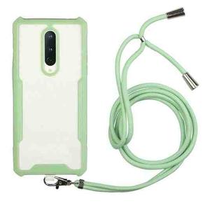 For OnePlus 6T Acrylic + Color TPU Shockproof Case with Neck Lanyard(Avocado)