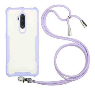 For OnePlus 7 Pro Acrylic + Color TPU Shockproof Case with Neck Lanyard(Purple)