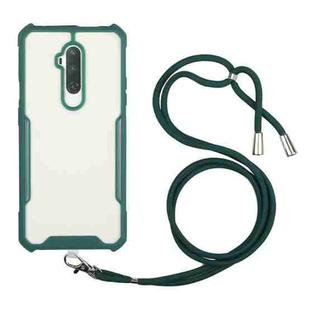 For OnePlus 7 Pro Acrylic + Color TPU Shockproof Case with Neck Lanyard(Dark Green)