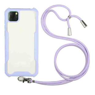 For OPPO Realme C11 Acrylic + Color TPU Shockproof Case with Neck Lanyard(Purple)