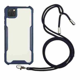 For OPPO Realme C11 Acrylic + Color TPU Shockproof Case with Neck Lanyard(Dark Blue)