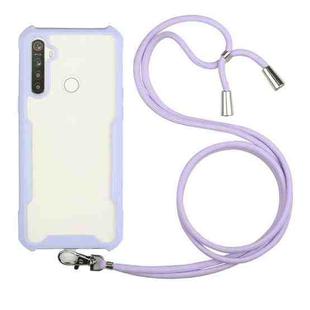 For OPPO Realme C15 / C12 / Narzo 20 Acrylic + Color TPU Shockproof Case with Neck Lanyard(Purple)
