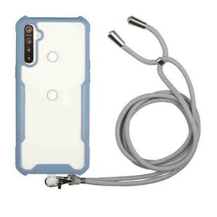 For OPPO Realme C15 / C12 / Narzo 20 Acrylic + Color TPU Shockproof Case with Neck Lanyard(Milk Grey)