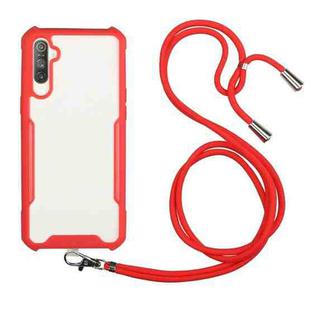 For OPPO Realme 6 / Narzo 6s Acrylic + Color TPU Shockproof Case with Neck Lanyard(Red)