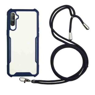 For OPPO Realme 6 / Narzo 6s Acrylic + Color TPU Shockproof Case with Neck Lanyard(Dark Blue)