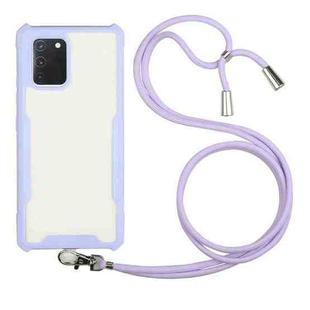 For OPPO Realme 7 Pro Acrylic + Color TPU Shockproof Case with Neck Lanyard(Purple)
