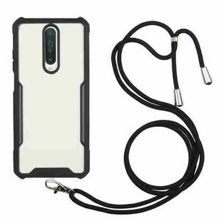 For Xiaomi Redmi K30 / Poco X2 Acrylic + Color TPU Shockproof Case with Neck Lanyard(Black)