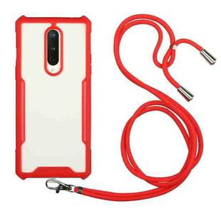 For Xiaomi Redmi 8 / 8A Dual / 8A Pro Acrylic + Color TPU Shockproof Case with Neck Lanyard(Red)