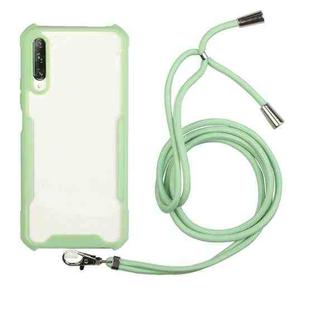 For Xiaomi Redmi 9A Acrylic + Color TPU Shockproof Case with Neck Lanyard(Avocado)