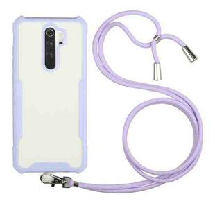 For Xiaomi Redmi 9 / 9 Prime Acrylic + Color TPU Shockproof Case with Neck Lanyard(Purple)