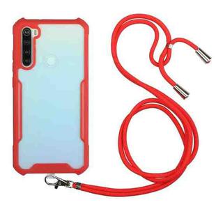 For Xiaomi Redmi Note 8 Acrylic + Color TPU Shockproof Case with Neck Lanyard(Red)