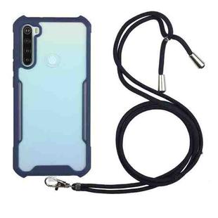 For Xiaomi Redmi Note 8 Acrylic + Color TPU Shockproof Case with Neck Lanyard(Dark Blue)