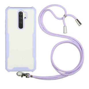 For Xiaomi Redmi Note 8 Pro Acrylic + Color TPU Shockproof Case with Neck Lanyard(Purple)
