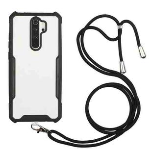 For Xiaomi Redmi Note 8 Pro Acrylic + Color TPU Shockproof Case with Neck Lanyard(Black)