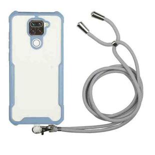 For Xiaomi Redmi Note 9 / 10X 4G Acrylic + Color TPU Shockproof Case with Neck Lanyard(Milk Grey)