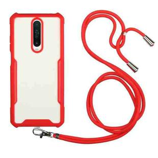 For Xiaomi Mi 9T / Redmi K20 Acrylic + Color TPU Shockproof Case with Neck Lanyard(Red)