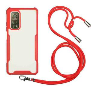 For Xiaomi Mi 10T / 10 Pro / Redmi K30S Acrylic + Color TPU Shockproof Case with Neck Lanyard(Red)