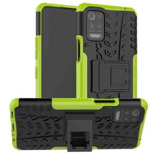 For LG K52 5G Tire Texture Shockproof TPU+PC Protective Case with Holder(Green)