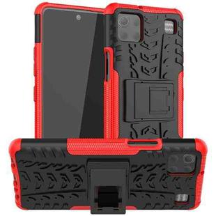 For LG K92 5G Tire Texture Shockproof TPU+PC Protective Case with Holder(Red)