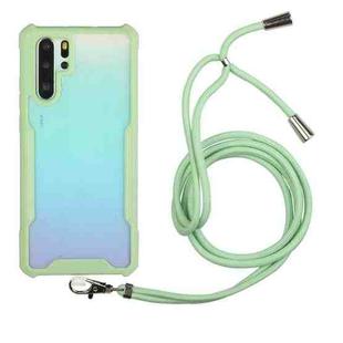 For Huawei P30 Pro Acrylic + Color TPU Shockproof Case with Neck Lanyard(Avocado)
