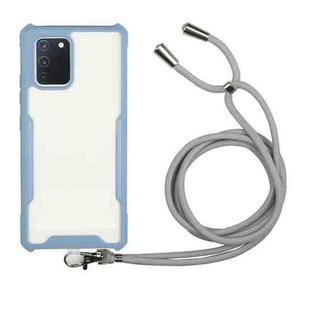 For Huawei P40 Acrylic + Color TPU Shockproof Case with Neck Lanyard(Milk Grey)